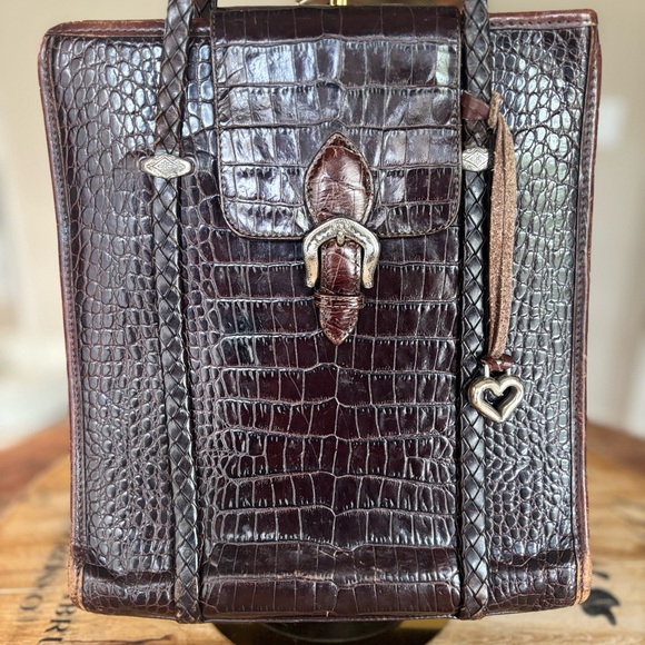 Brighton Handbags - Brighton Vintage Crocodile Embossed Handbag 10“ x 12“ x 3“